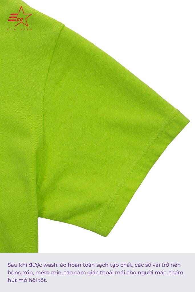 ECOSTAR, t-shirt garment dye , cổ tim, Green,TW-001-M5-I0002