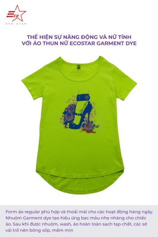 ECOSTAR, t-shirt garment dye , cổ tròn, Green,TW-003-M4-I0003