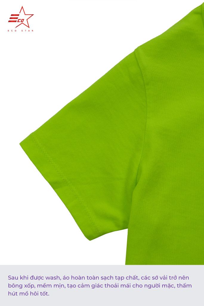 ECOSTAR, t-shirt garment dye , cổ tròn, Green,TW-003-M4-I0003