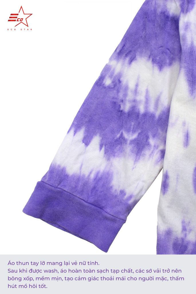 ECOSTAR, t-shirt tie dye , cổ tròn, Purple,TW-010FS-M2-I0000