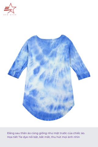 ECOSTAR, t-shirt tie dye , cổ tròn, Blue,TW-010FS-M4-I0000