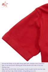 ECOSTAR, t-shirt garment dye , cổ trụ, Red,TB-008-M5-I0001