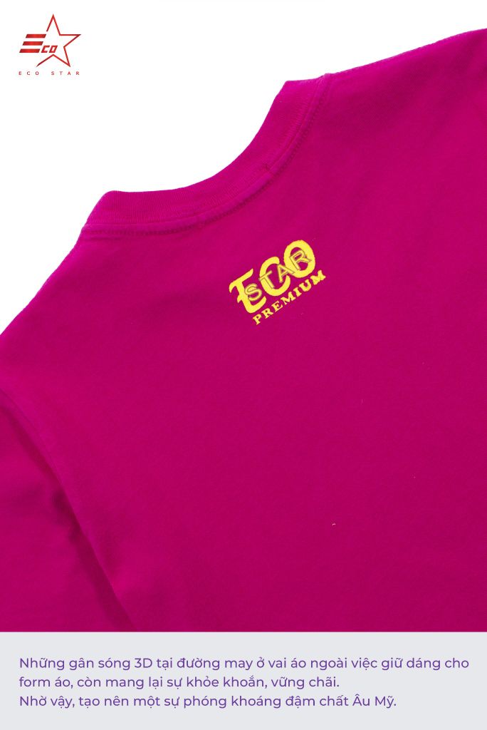 ECOSTAR, t-shirt garment dye , cổ tròn, Pink,TB-007-M5-I0005