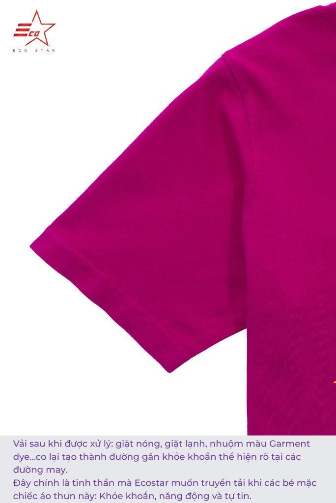 ECOSTAR, t-shirt garment dye , cổ tròn, Pink,TB-007-M5-I0005