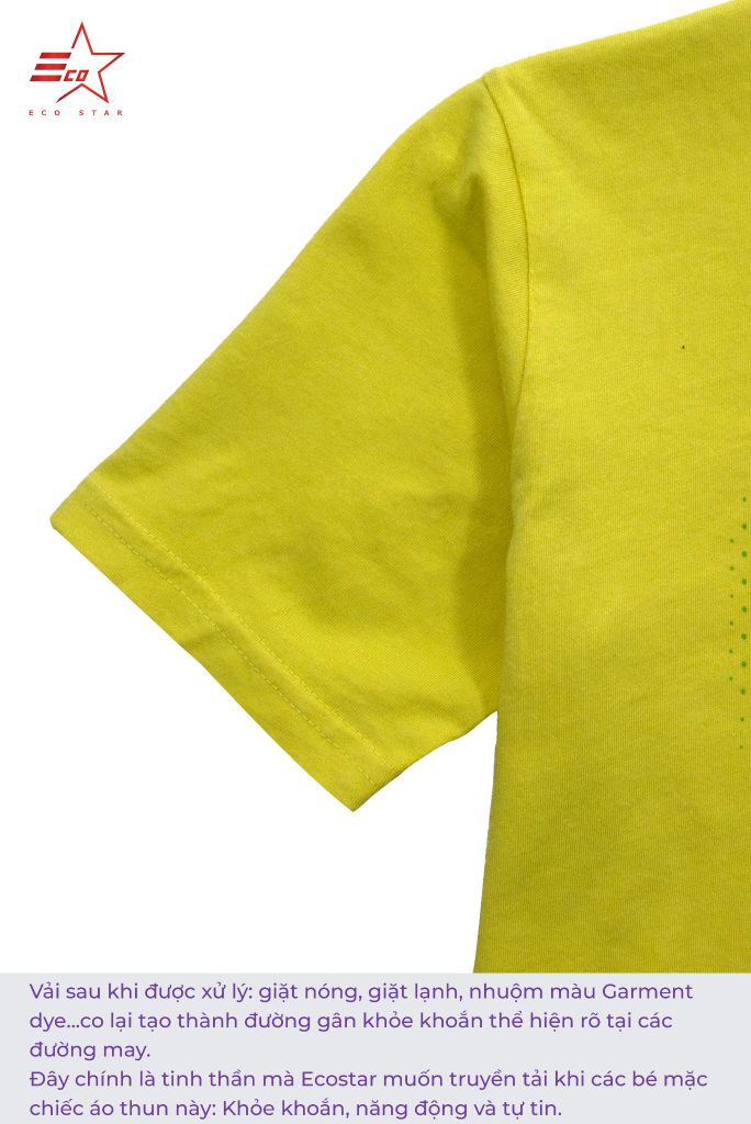 ECOSTAR, t-shirt garment dye , cổ tròn, Yellow,TB-007-M1-I0002