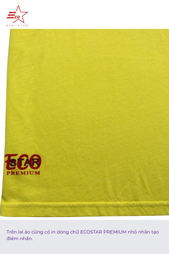 ECOSTAR, t-shirt garment dye , cổ tròn, Yellow,TB-007-M1-I0002