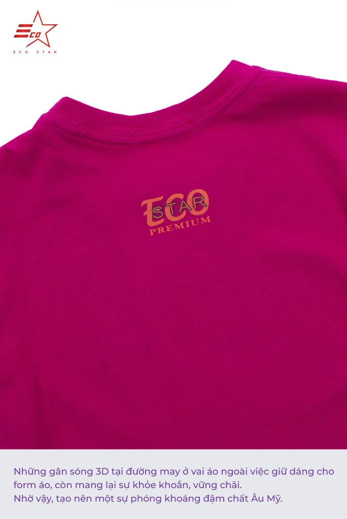 ECOSTAR, t-shirt garment dye , cổ tròn, Pink,TB-007-M1-I0002