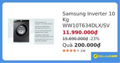 Máy giặt Samsung AI Inverter 10kg WW10T634DLX/SV