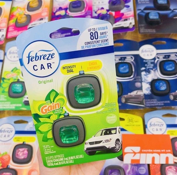 Set 2 nước hoa thơm xe Febreze Car Air Freshener Vent Clip Gain Original Scent