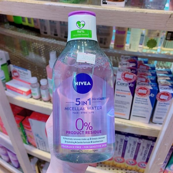(SALE-T9/25) Nước tẩy trang Nivea Daily Essentials Sensitive Caring Micellar Water 400ml