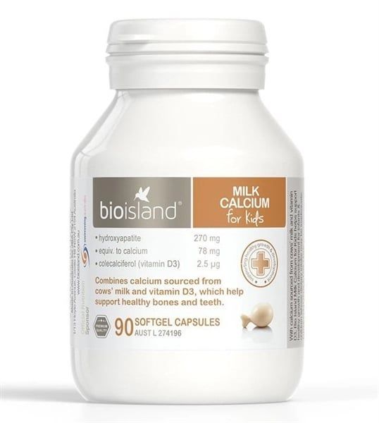 CT- Viên bổ sung Canxi dạng sữa cho bé Bioisland Milk Calcium For Kids 90 viên