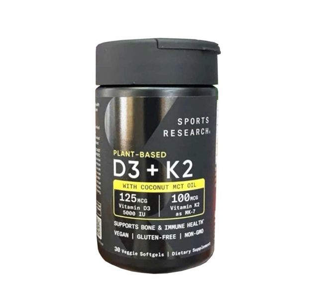 Viên uống bổ sung Sports Research Vitamin 5000IU D3 + K2 30 viên