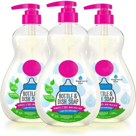 Nước rửa bình sữa Dapple Baby Bottle & Dish Liquid Fragrance-Free 16.9Oz 500ml