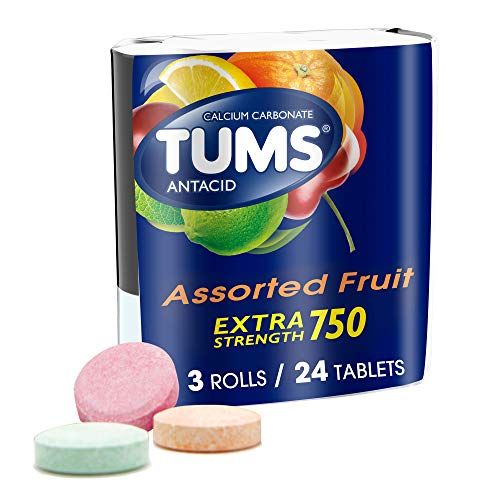 Set 3 ống nhai Tums Extra Strength Assorted Fruit Antacid Chewable 24 viên