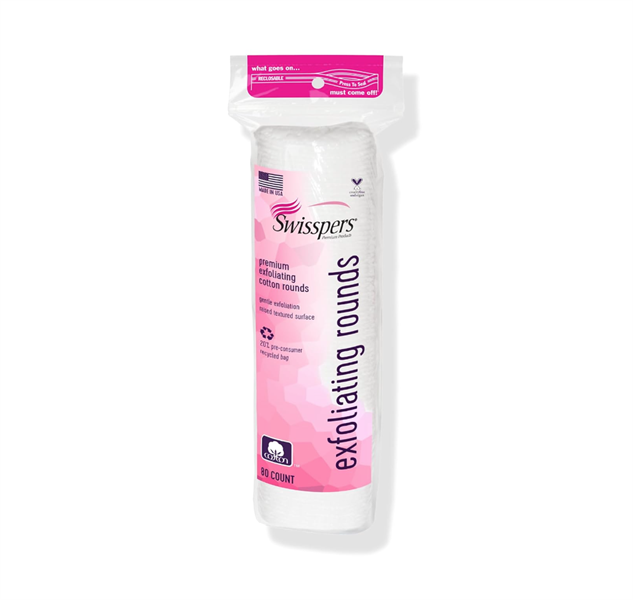 (SALE-SNL) Bông tẩy trang Swisspers Premium Exfoliating Cotton Rounds 80 miếng