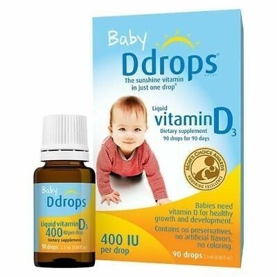 CT- Vitamin D3 nhỏ giọt cho bé Baby Ddrops 400IU 90 giọt (Hộp)
