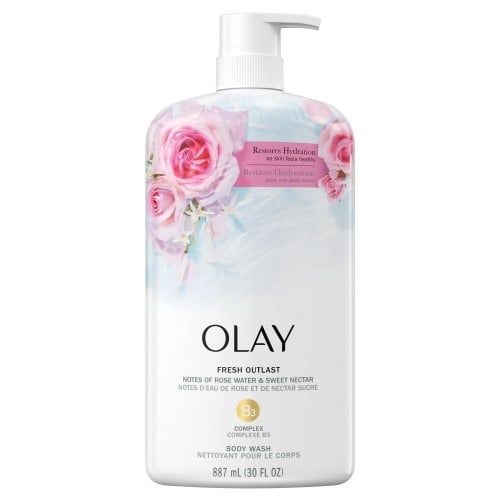 CT - Sữa tắm Olay Fresh Outlast Body Wash Notes of Rose Water & Sweet Nectar 24HR Fresh Vibes 975mL 33Oz
