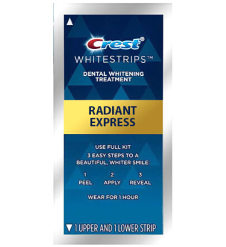 ( Tách lẻ) Set 14 miếng dán trắng răng Crest 3DWhitestrips Radiant Express Levers 18 Whiter