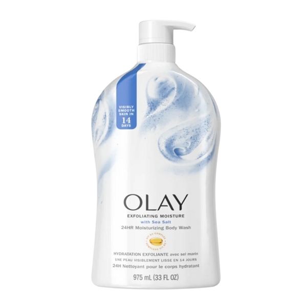 CT - Sữa tắm Olay Exfoliating Moisture with Sea Salt 24HR Moisturizing Body Wash 975mL 33Oz