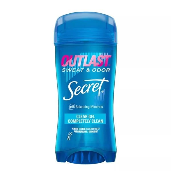 CT - Lăn khử mùi Secret Outlast Sweat & Odor Antiperspirant Deodorant Clear Gel Completely Clean 72HR Protection 2.6 Oz 73g