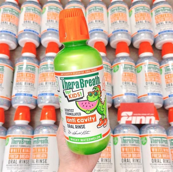 Nước súc miệng TheraBreath Kids Wacky Watermelon Mouthwash with Fluoride 16Oz 473ml