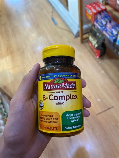 Viên uống bổ sung Nature Made Super Vitamin B Complex with Folic Acid + Vitamin C for Immune Support 140 viên