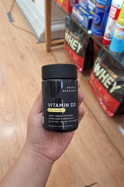 Viên uống bổ sung Sports Research Vitamin D3 with Coconut Oil 30 viên