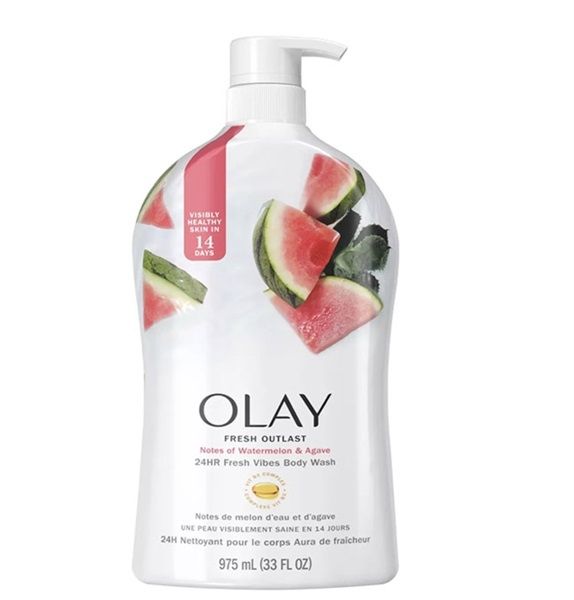 CT - Sữa tắm Olay Fresh Outlast Body Wash Notes of Watermelon & Agave 24HR Fresh Vibes 975mL 33Oz