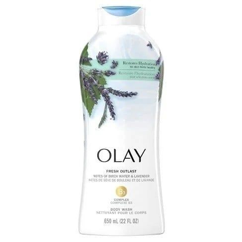 CT - Sữa tắm Olay Fresh Outlast – Birch Water & Lavender 24HR Fresh Vibes Body Wash 650mL 22Oz