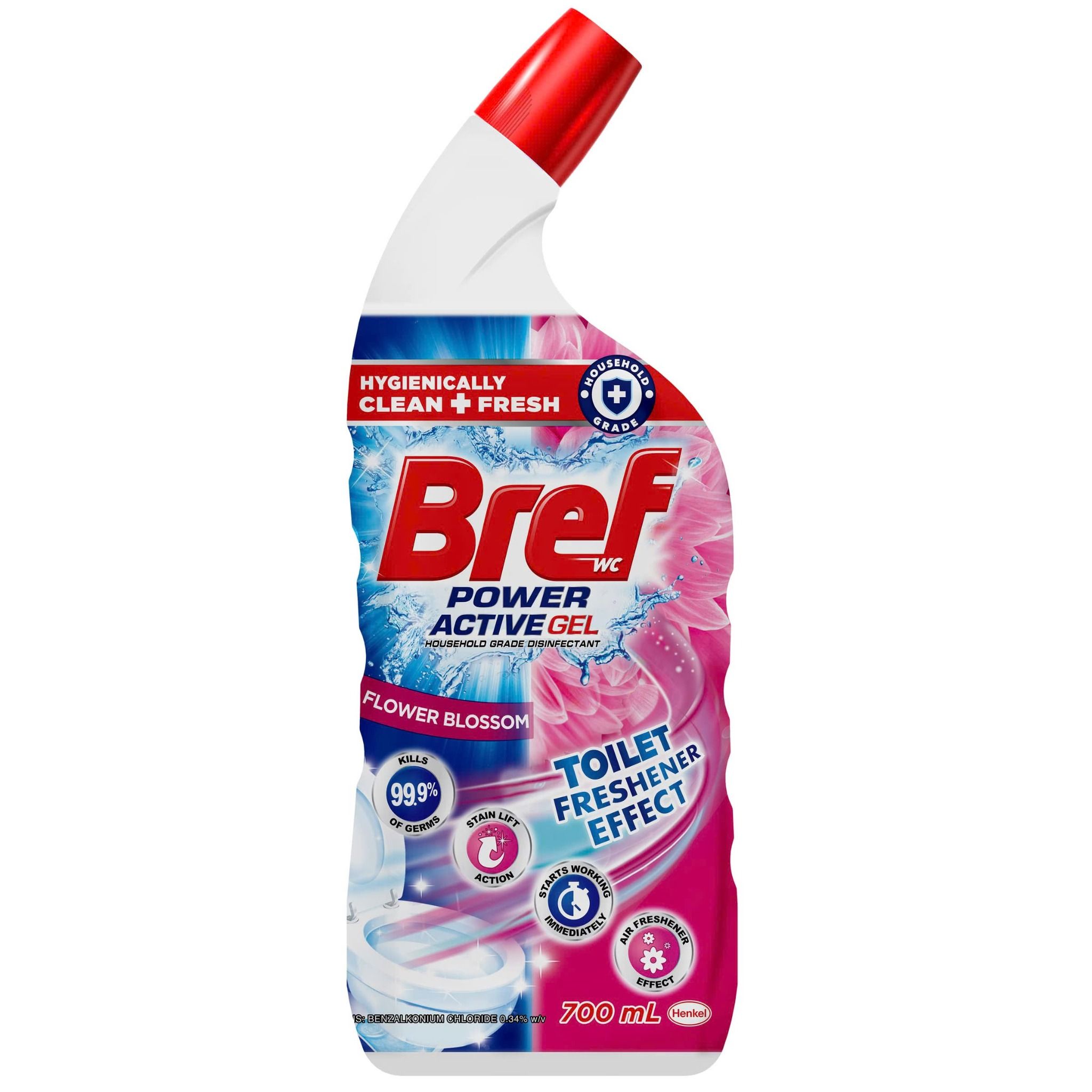 Gel vệ sinh bồn cầu Bref Power Active Gel Flower Blossom 700ml