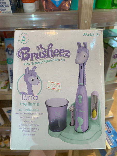 (SALE-SNL) Set bàn chải pin cho bé Brusheez® Kids Electric Toothbrush Battery Luna the Llama
