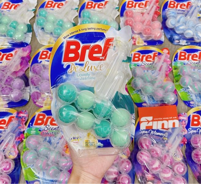 Viên khử mùi bồn cầu Bref Deluxe Lovely jasmine Toilet Cleaner 50g