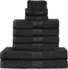 Bộ Khăn Tắm chất lượng cao GREEN MARK Textilien 10 chiếc màu đen
