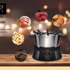 Set nồi lẩu fondue bếp từ CASO màu đen