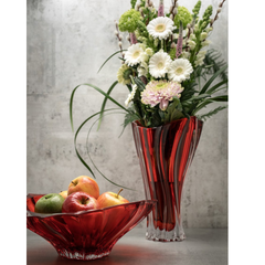Bình hoa pha lê Plantica cao 32cm màu đỏ