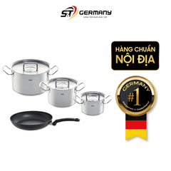 Bộ nồi Fissler Profi set 4 nồi kèm chảo 26cm màu đen vung inox made in Germany