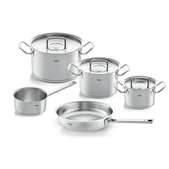 Bộ Nồi Fissler profi set 5 vung thép siêu cao cấp kèm quánh và chảo size 28 made in Germany