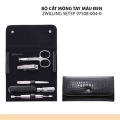 Bộ kéo, tỉa, cắt móng Zwilling set 5 kèm bao da màu đen