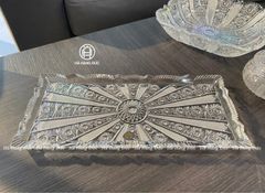 Đĩa pha lê chữ nhật Bohemia Crystal Iris 40x18cm