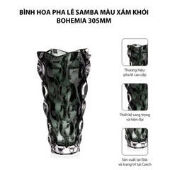 Bình hoa pha lê Bohemia Samba 30.5cm màu xanh rêu