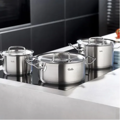 Bộ nồi Fissler Profi 6 món vung thép kèm quánh và chảo made in Germany