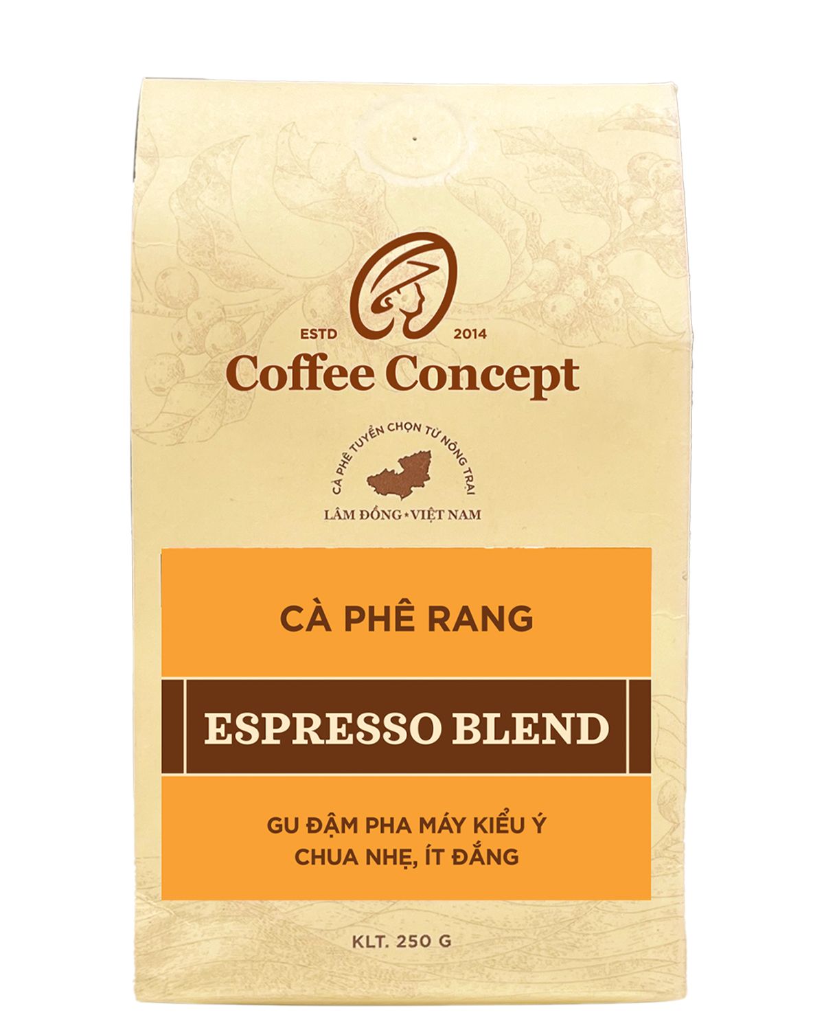  Cà phê rang ESPRESSO BLEND - Gói 250G/500G 