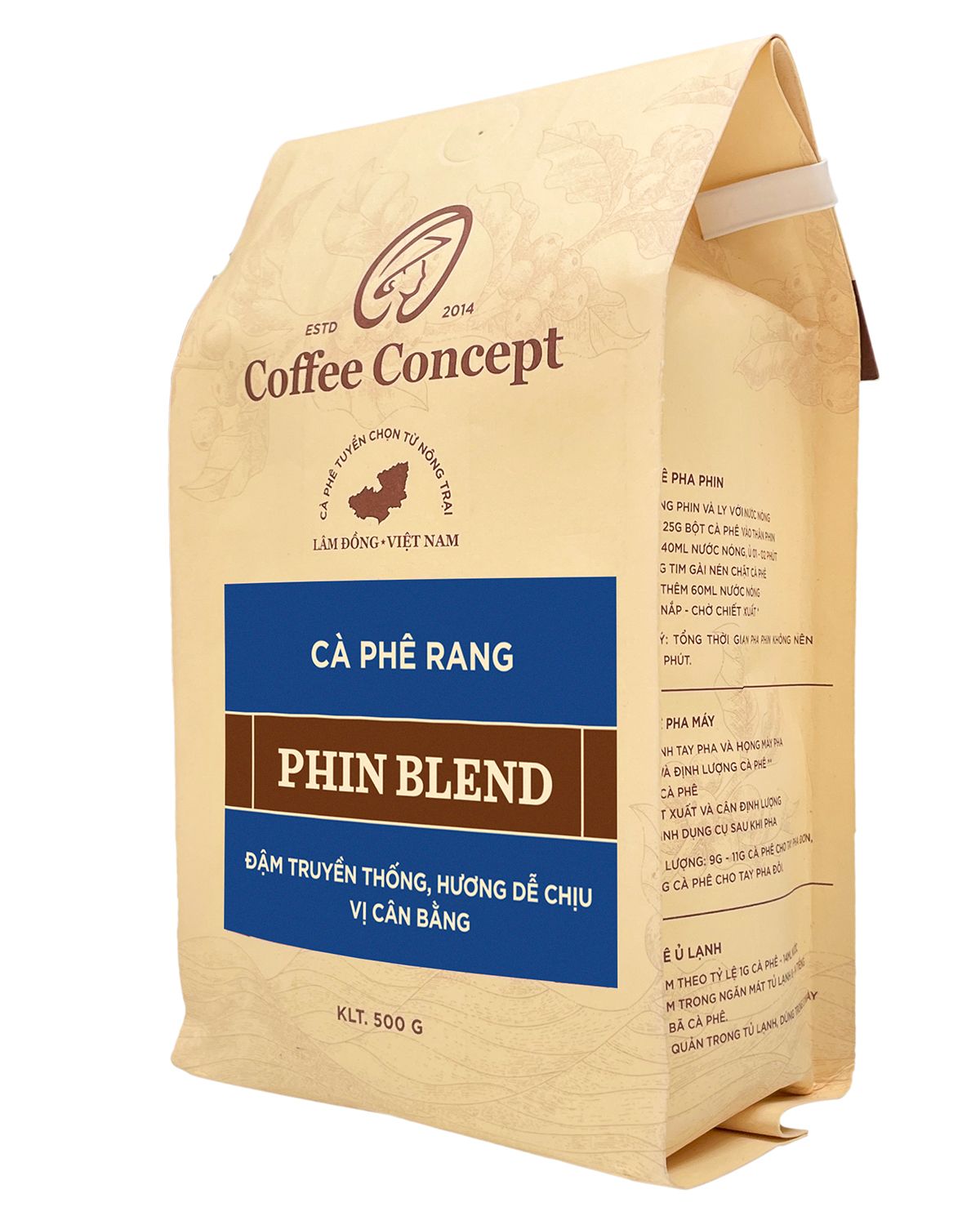  Cà phê rang PHIN BLEND - Gói 250G/500G 