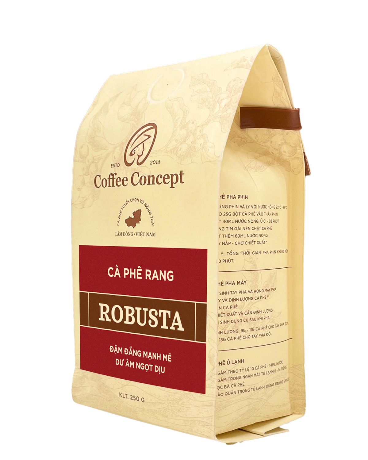  Cà phê rang ROBUSTA - Gói 250G/500G 