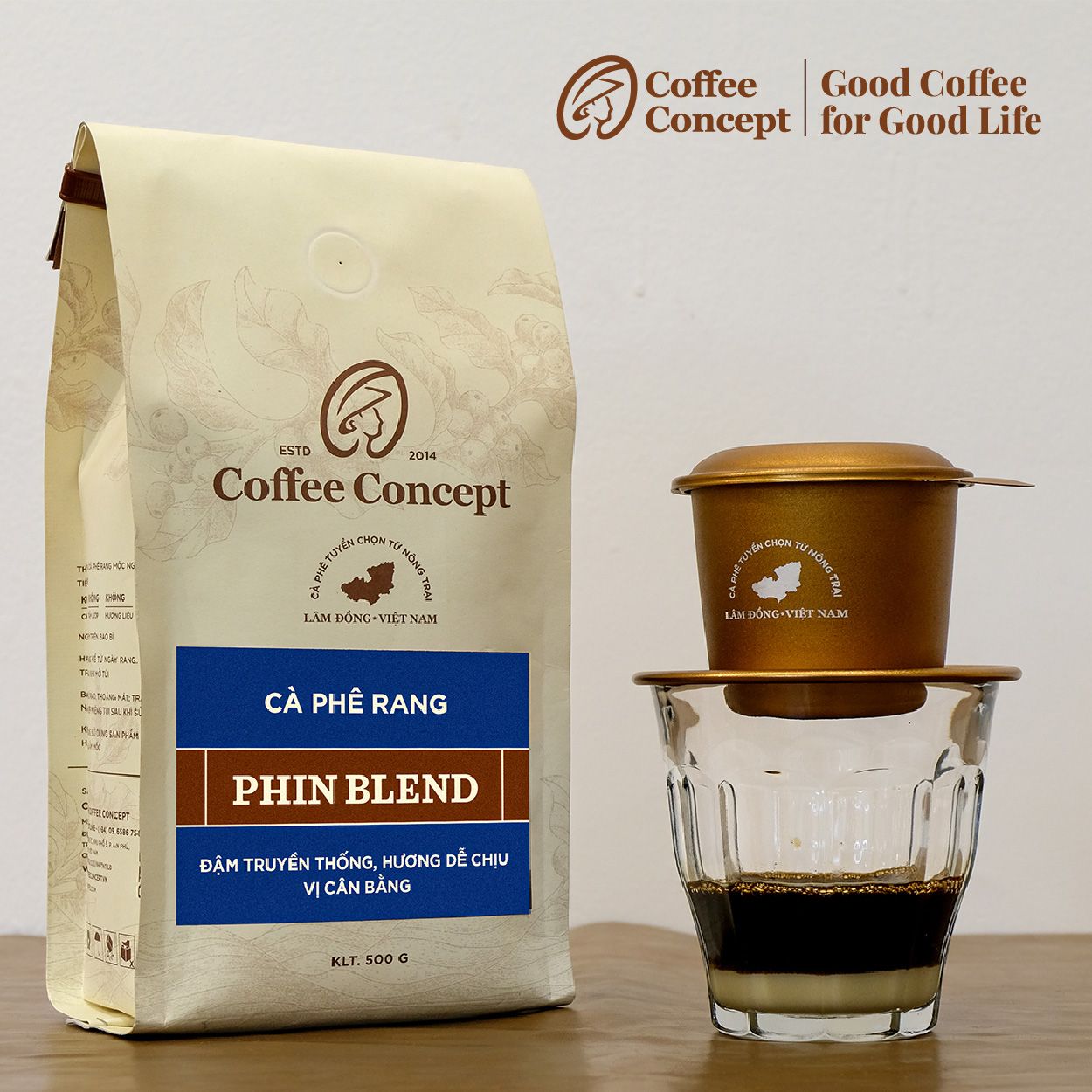 Cà phê rang PHIN BLEND - Gói 250G/500G