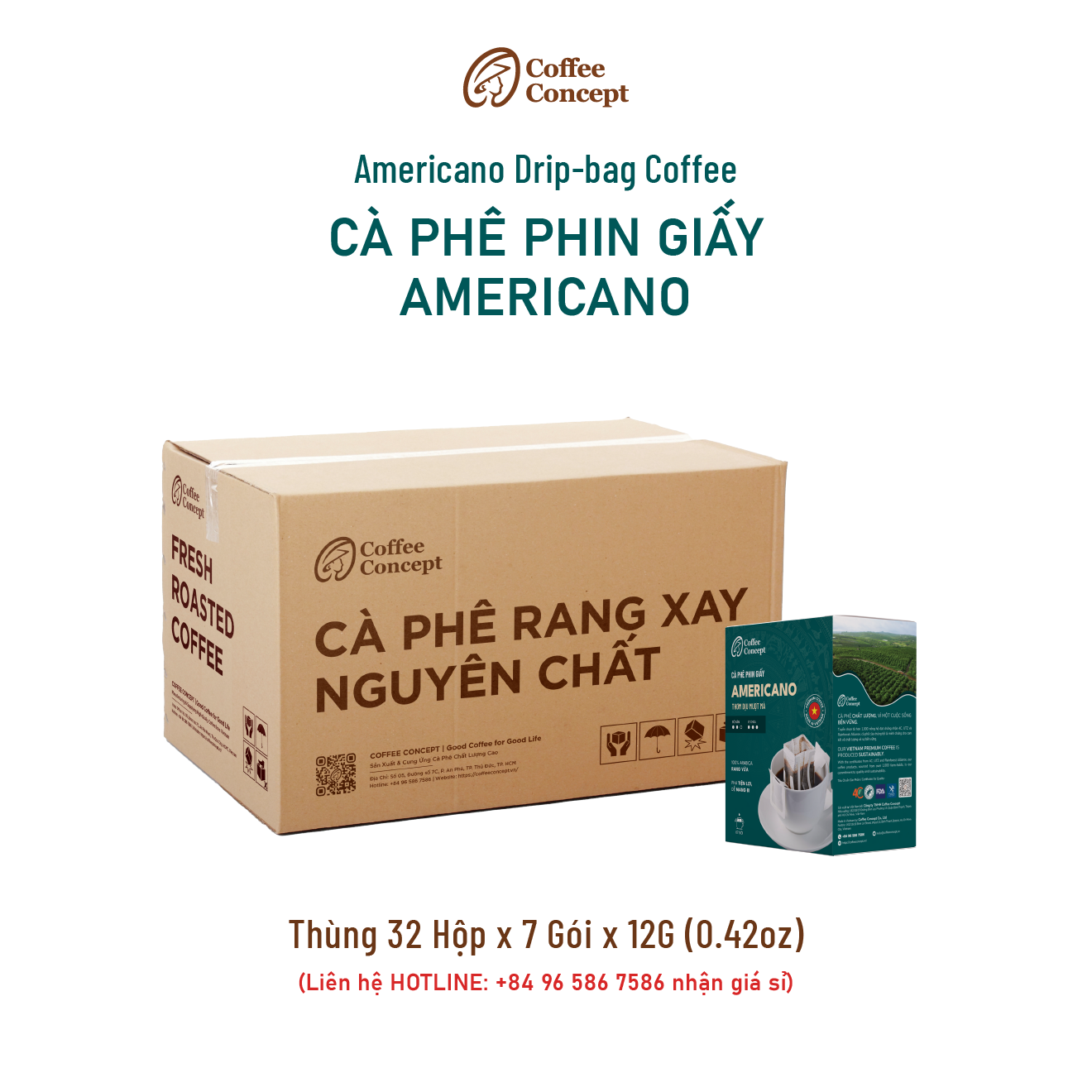 Cà Phê Phin Giấy Americano - Americano Drip-bag Coffee