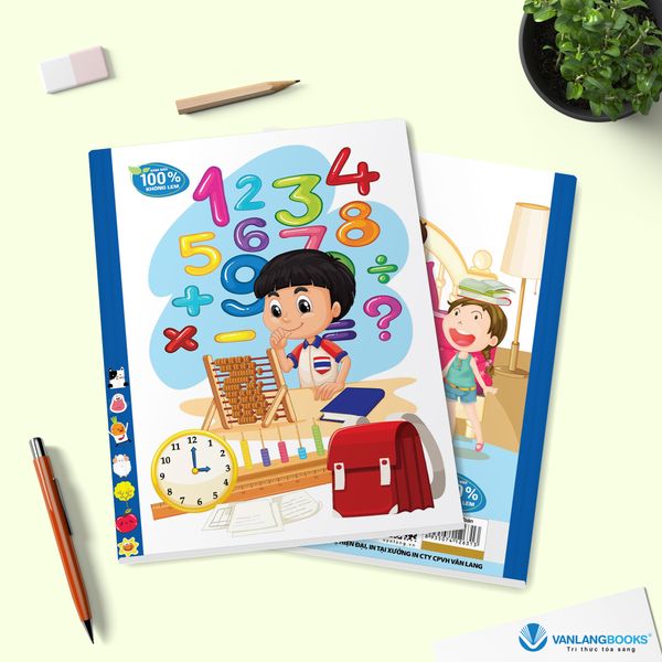 Combo 3 cuốn Tập HS Vanlangbooks 96 trang ĐL 100 (5 Ôli) - Em học toán