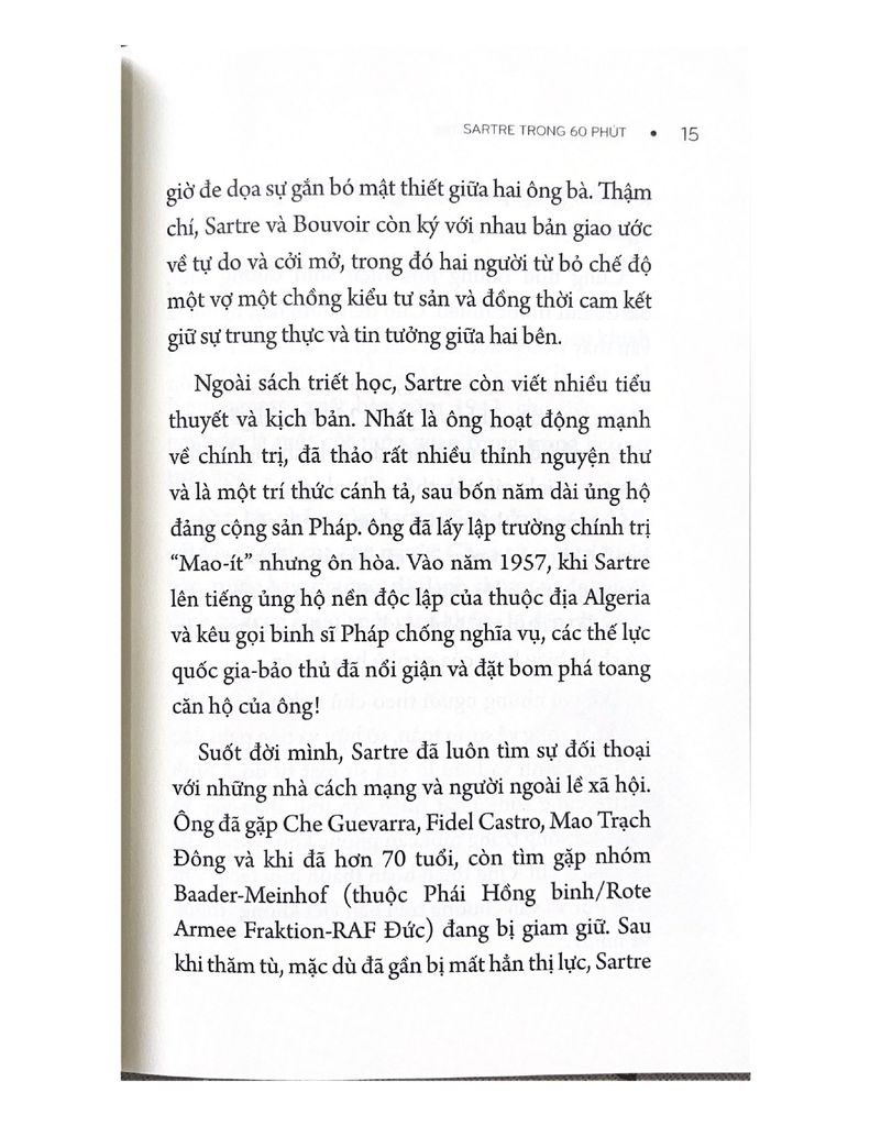 Những nhà tư tưởng lớn - Sartre trong 60 phút - Vanlangbooks