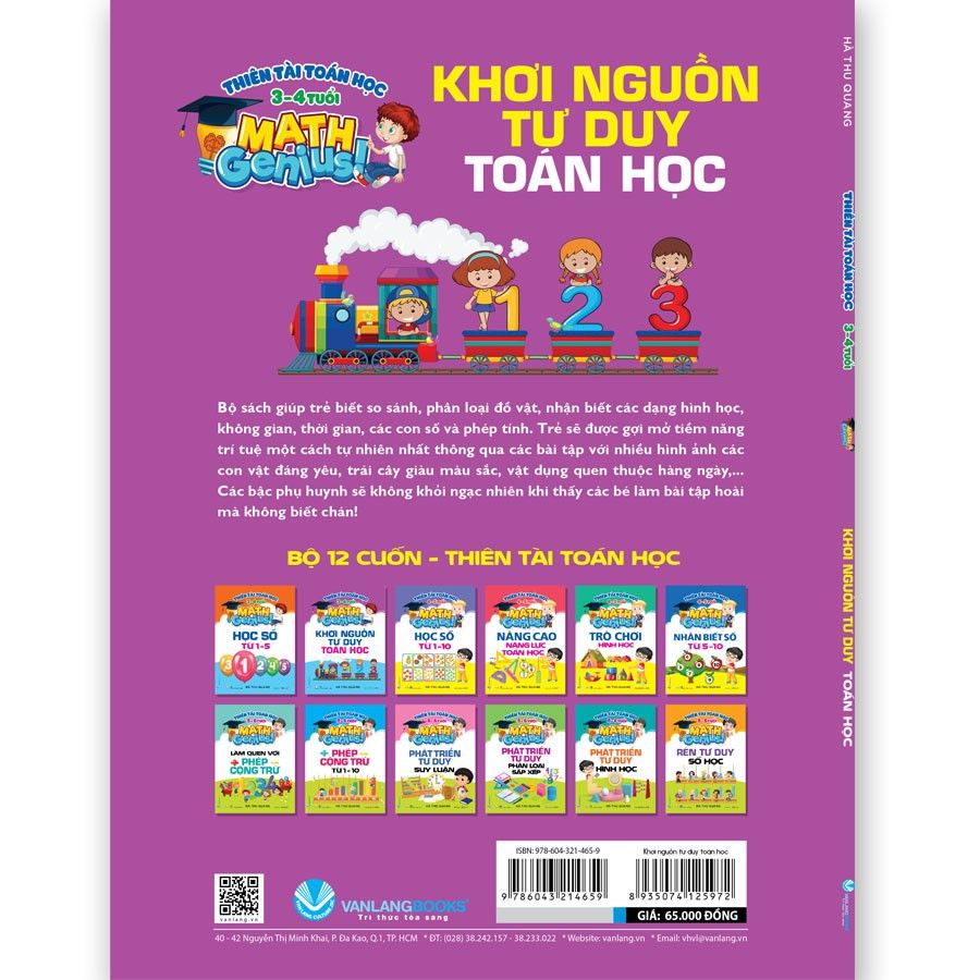 Thiên Tài Toán Học - Tư Duy Toán Học Cho Trẻ Từ 3 - 4 Tuổi - 2 Cuốn