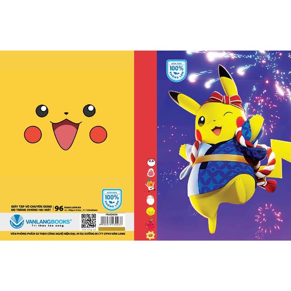 Combo 5 cuốn Tập HS Vanlangbooks 96 trang ĐL 100 (4 Ôli) - Pokemon